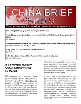 In a Fortnight: Hungary: China's Gateway to the EU Market
