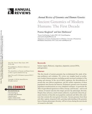 Ancient Genomics of Modern Humans: the First Decade