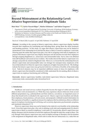 Abusive Supervision and Illegitimate Tasks