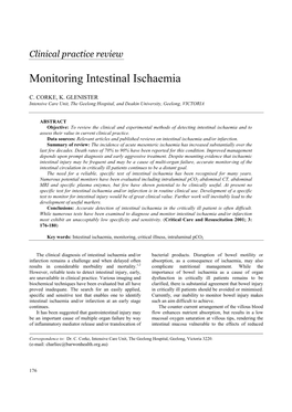 Monitoring Intestinal Ischaemia