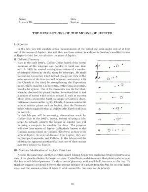 The Revolutions of the Moons of Jupiter