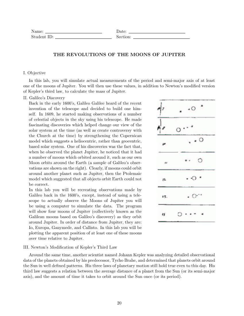 The Revolutions of the Moons of Jupiter