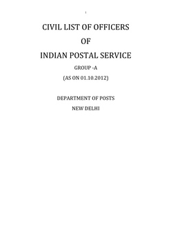 Civil List of Officers of Indian Postal Service