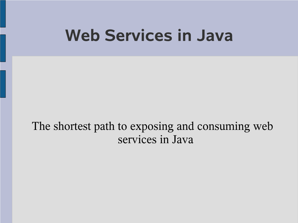 Web Services in Java