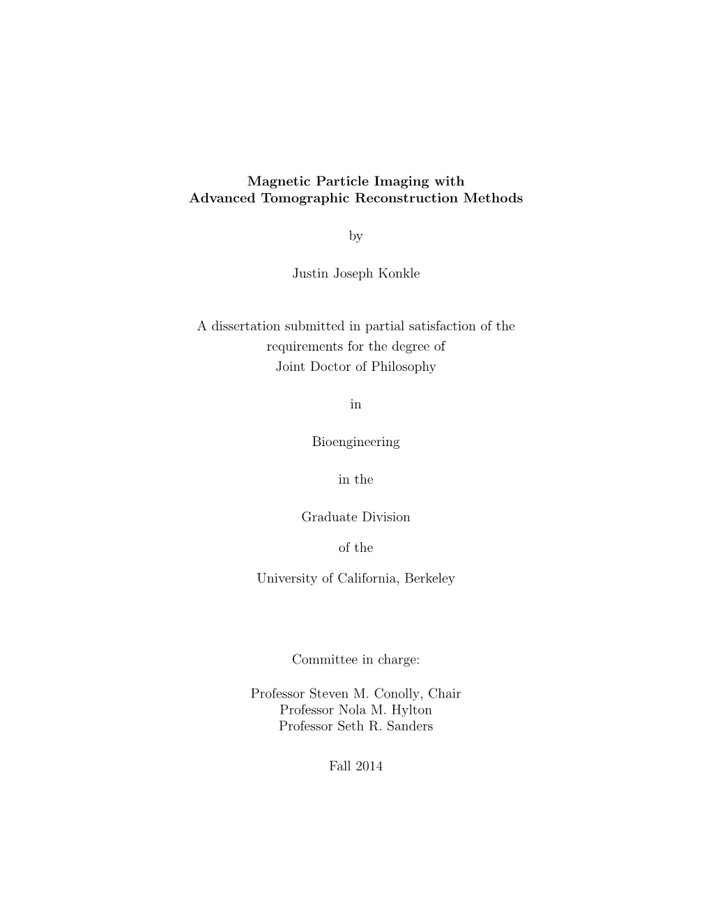 Magnetic Particle Imaging with Advanced Tomographic Reconstruction Methods