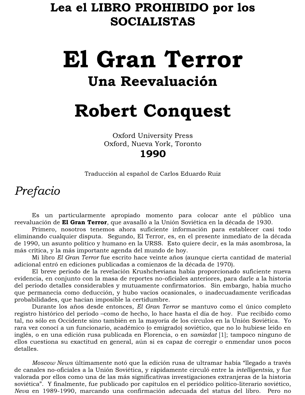 El Gran Terror Una Reevaluación