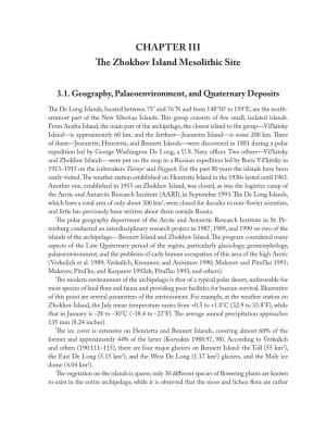 CHAPTER III the Zhokhov Island Mesolithic Site