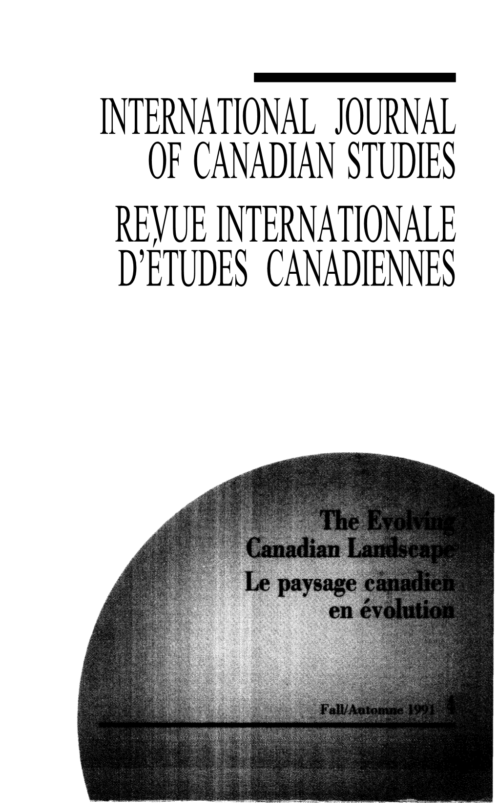 The Evolving Canadian Landscape/Le Paysage Canadien