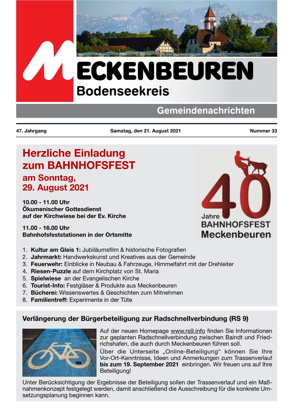 Herzliche Einladung Zum BAHNHOFSFEST Herzliche Einladung Amzum Sonntag, BAHNHOFSFEST 29