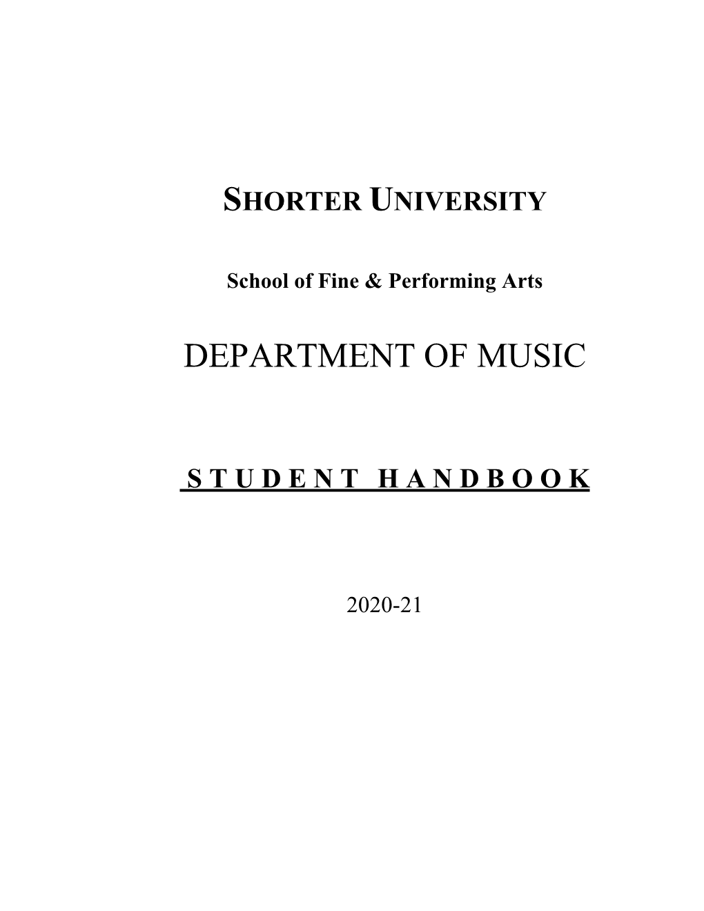 Music Student Handbook 2020-21