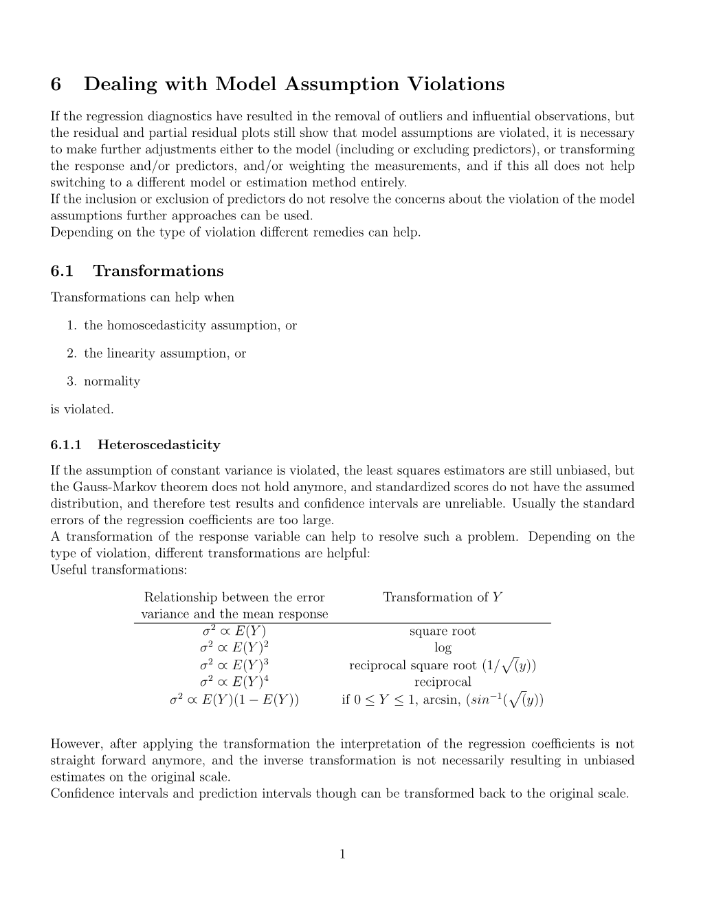 6 Dealing with Model Assumption Violations