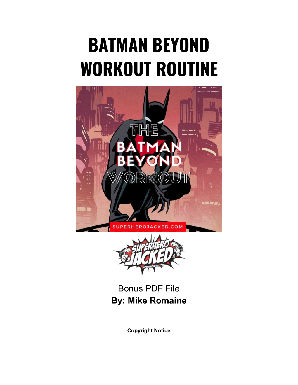 Batman Beyond Workout Routine