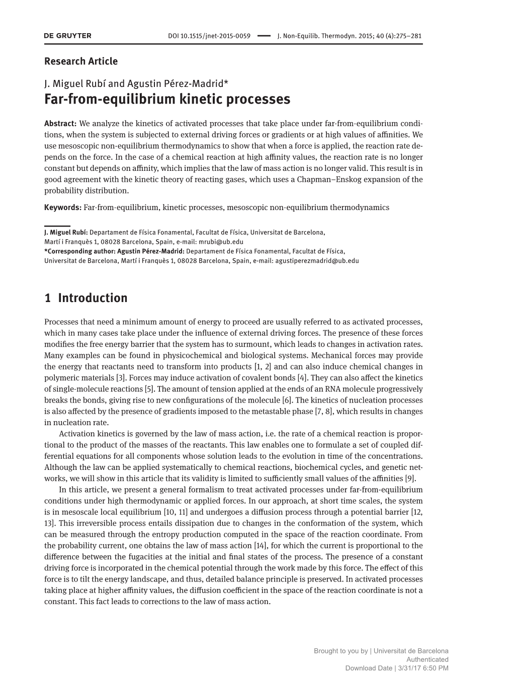 Far-From-Equilibrium Kinetic Processes