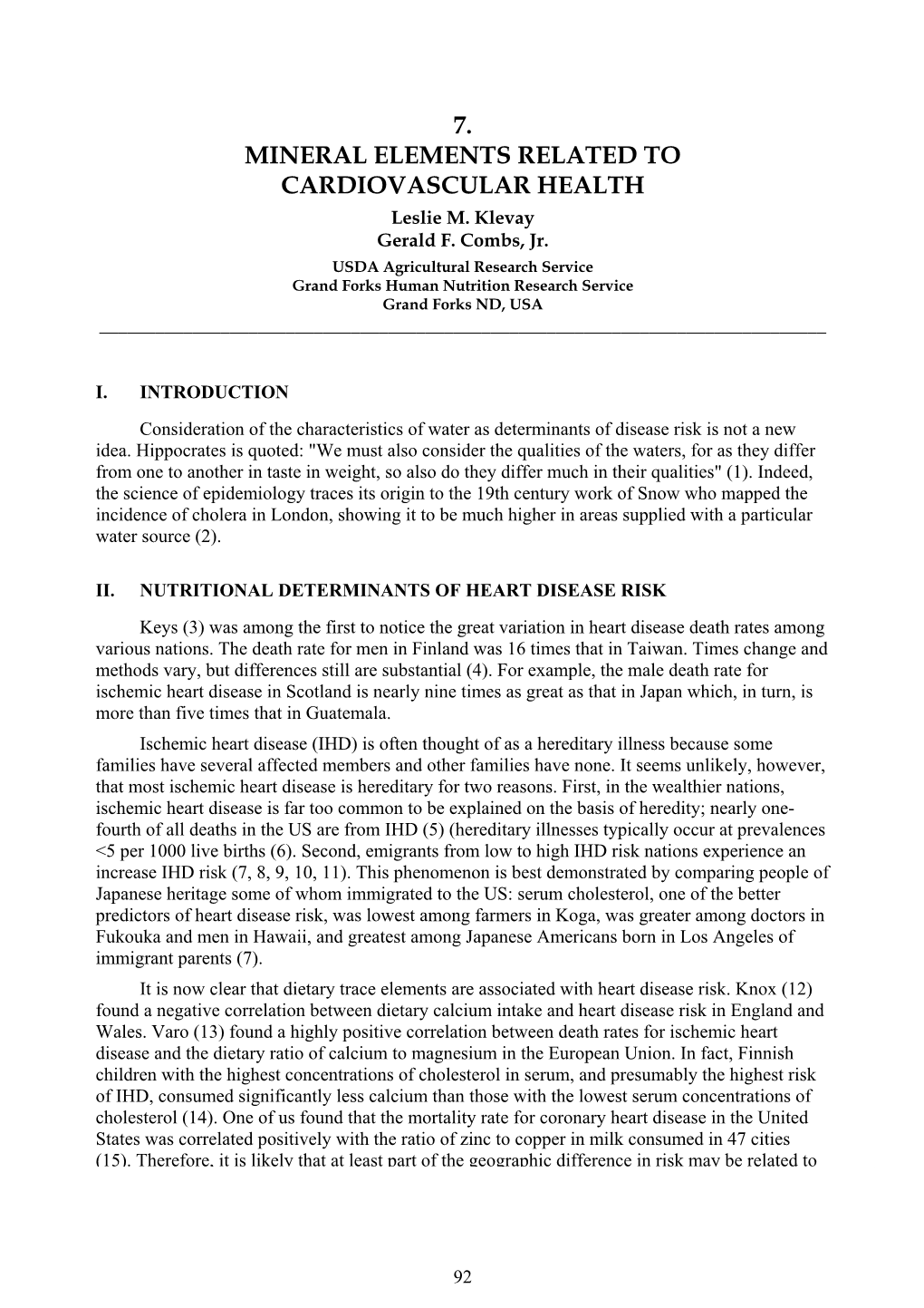 7. MINERAL ELEMENTS RELATED to CARDIOVASCULAR HEALTH Leslie M