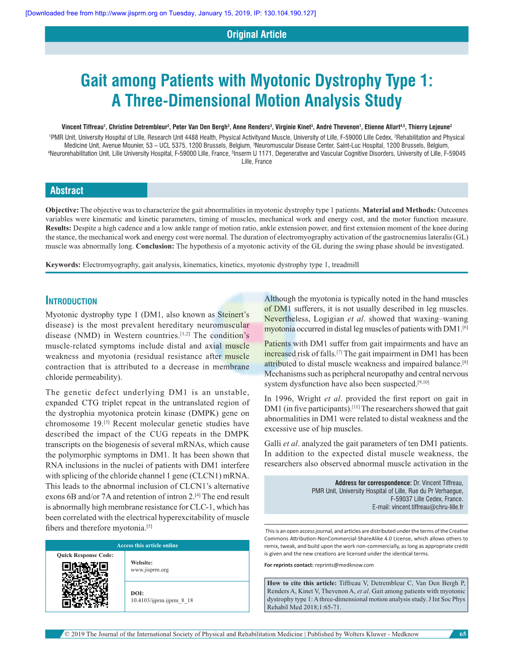 Gait Among Patients with Myotonic Dystrophy Type 1: a Three‑Dimensional Motion Analysis Study