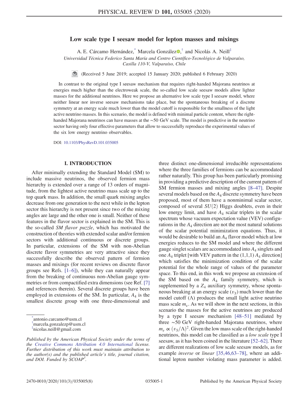 Low Scale Type I Seesaw Model for Lepton Masses and Mixings