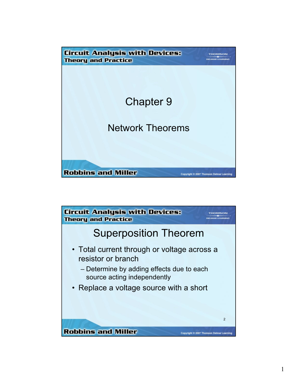 Chapter 9 Superposition Theorem