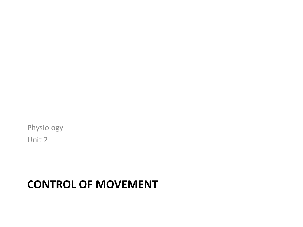 10 Control of Movement