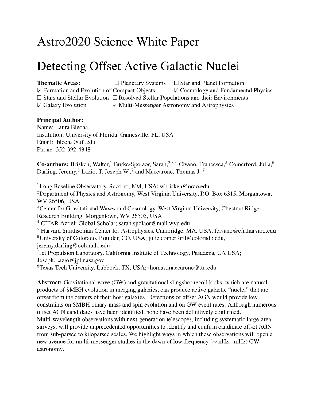 Detecting Offset Active Galactic Nuclei