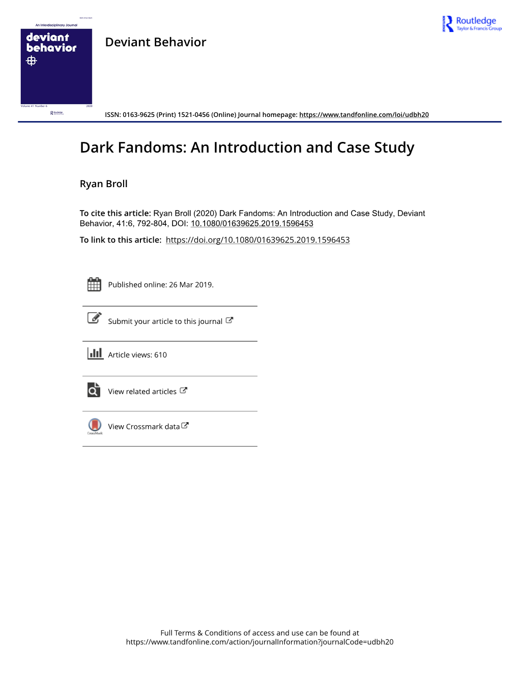 Dark Fandoms: an Introduction and Case Study