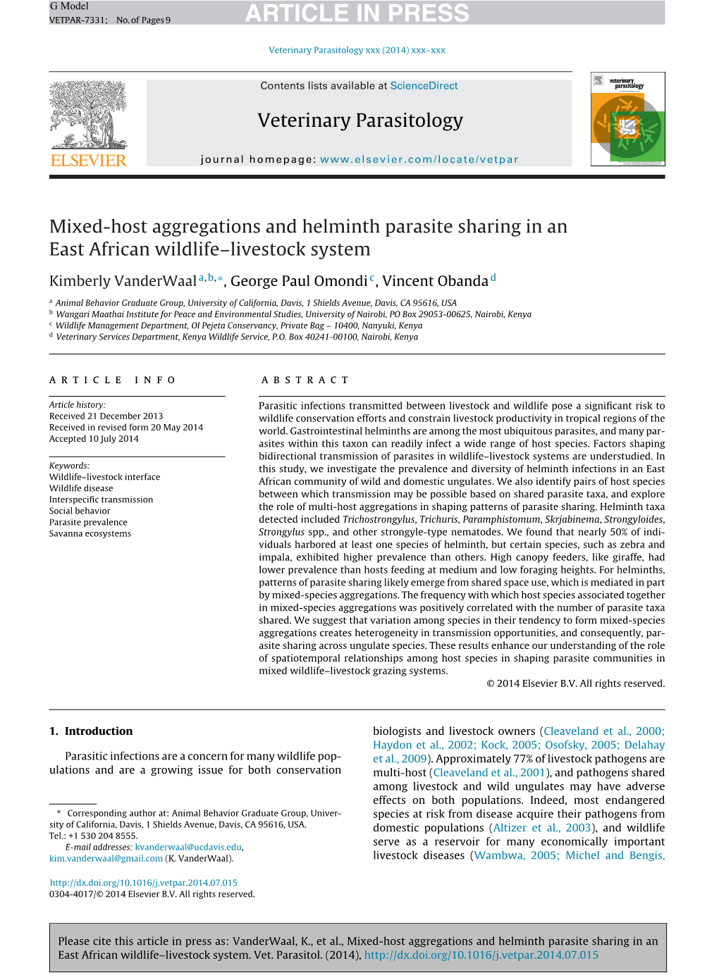 Mixed-Host Aggregations and Helminth Parasite Sharing in an East African