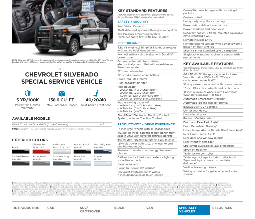 Chevrolet Silverado Special Service Vehicle