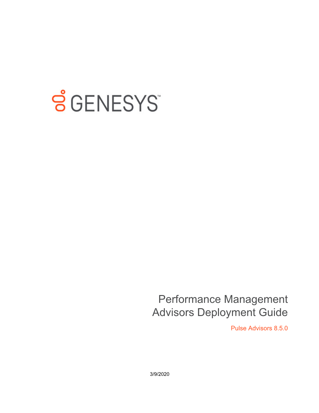 Performance Management Advisors Deployment Guide