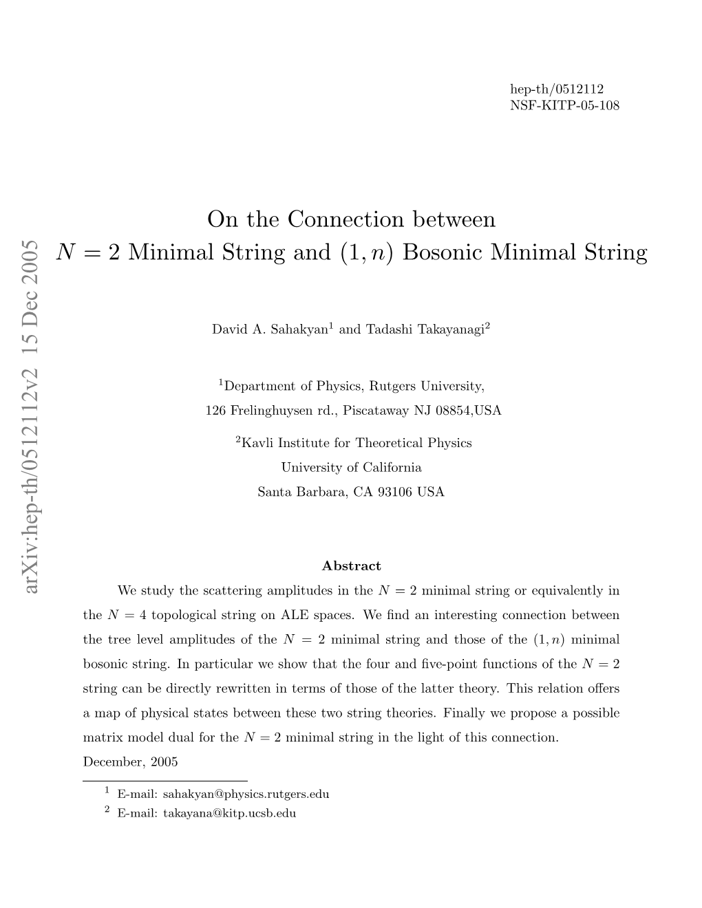 On the Connection Between N= 2 Minimal String and (1, N) Bosonic
