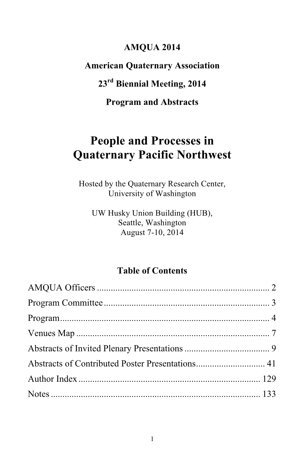 People and Processes in Quaternary Pacific Northwest