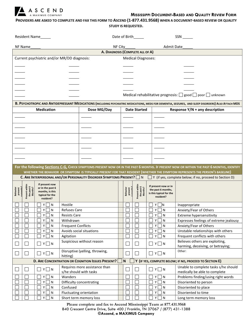Mississippi Document-Based and Quality Review Form