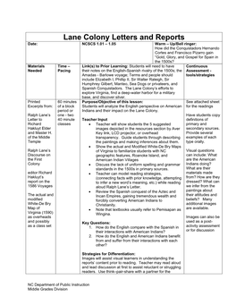 Lane Colony Letters and Reports