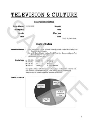 COMM 3003 – Television and Culture