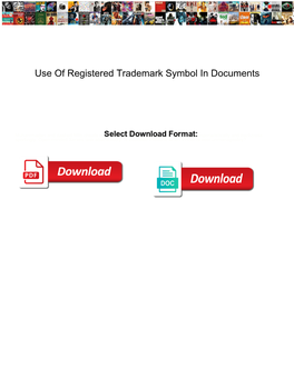 Use of Registered Trademark Symbol in Documents