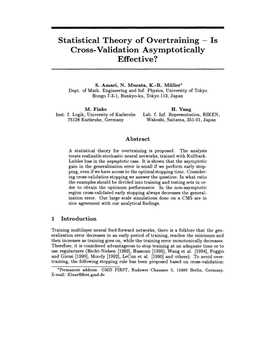 Statistical Theory of Overtraining - Is Cross-Validation Asymptotically Effective?