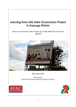 Learning from Safe Male Circumcision Project in Kayunga District