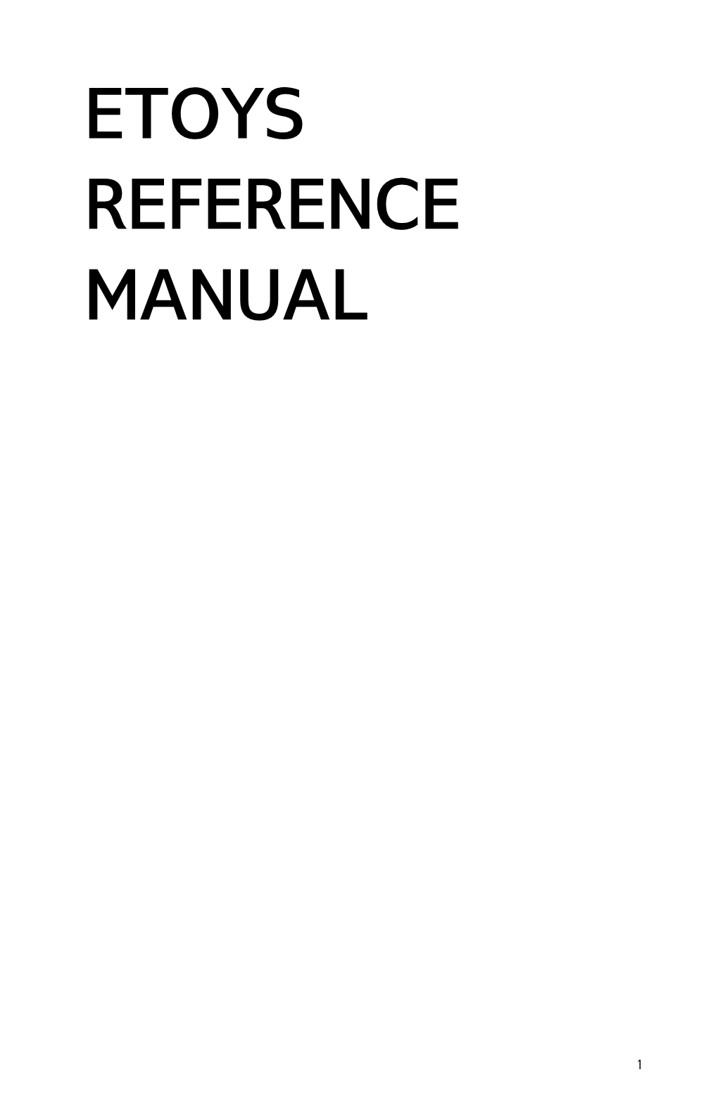Etoys Reference Manual