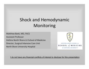 Shock and Hemodynamic Monitoring