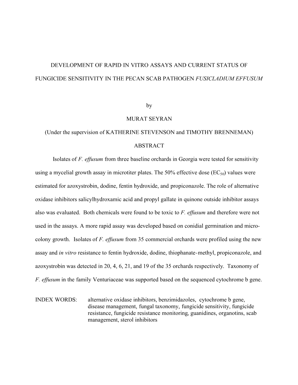 Development of Rapid in Vitro Assays and Current Status Of