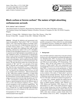 Black Carbon Or Brown Carbon? the Nature of Light-Absorbing Carbonaceous Aerosols