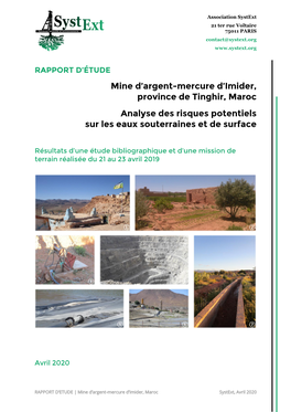 Mine D'argent-Mercure D'imider, Province De Tinghir, Maroc