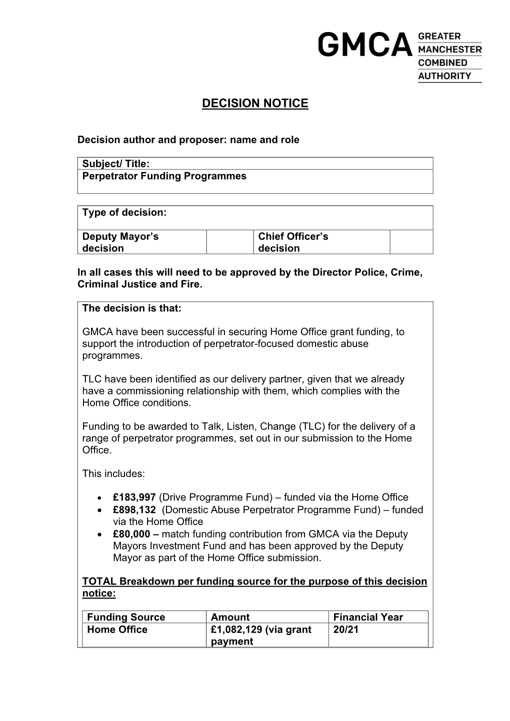 Home Office Perpetrator Funding Programmes PDF 165 KB