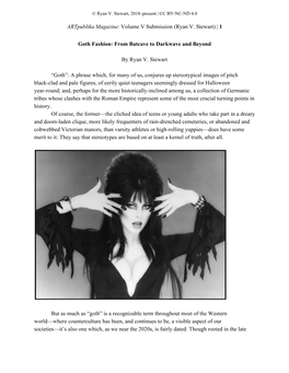 1 Goth Fashion: from Batcave to Darkwave and Beyond by Ryan V. S