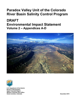 Paradox Valley Unit of the Colorado River Basin Salinity Control Program