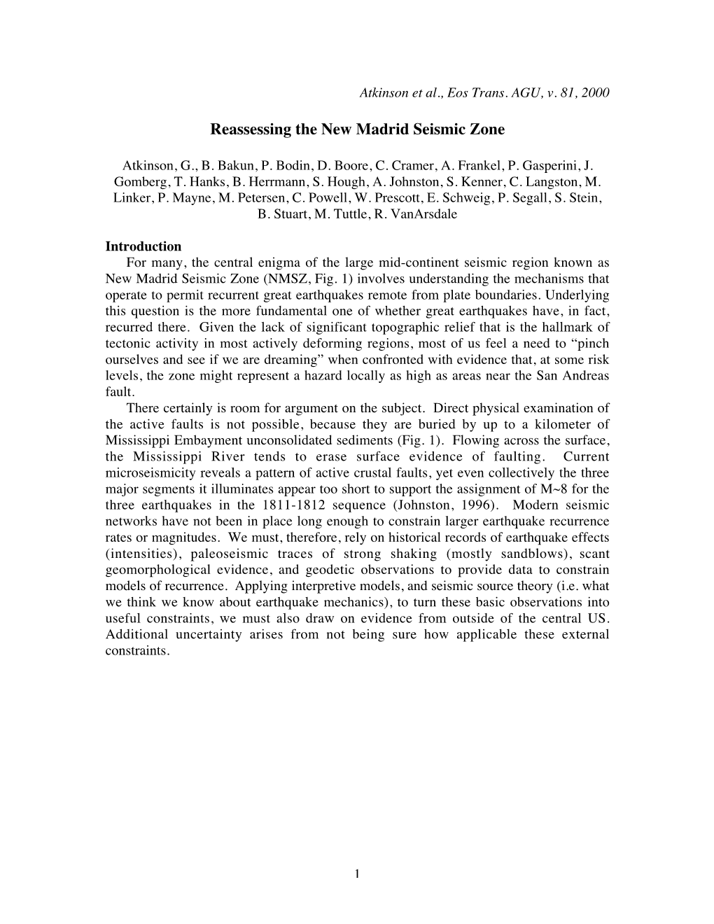 Reassessing the New Madrid Seismic Zone