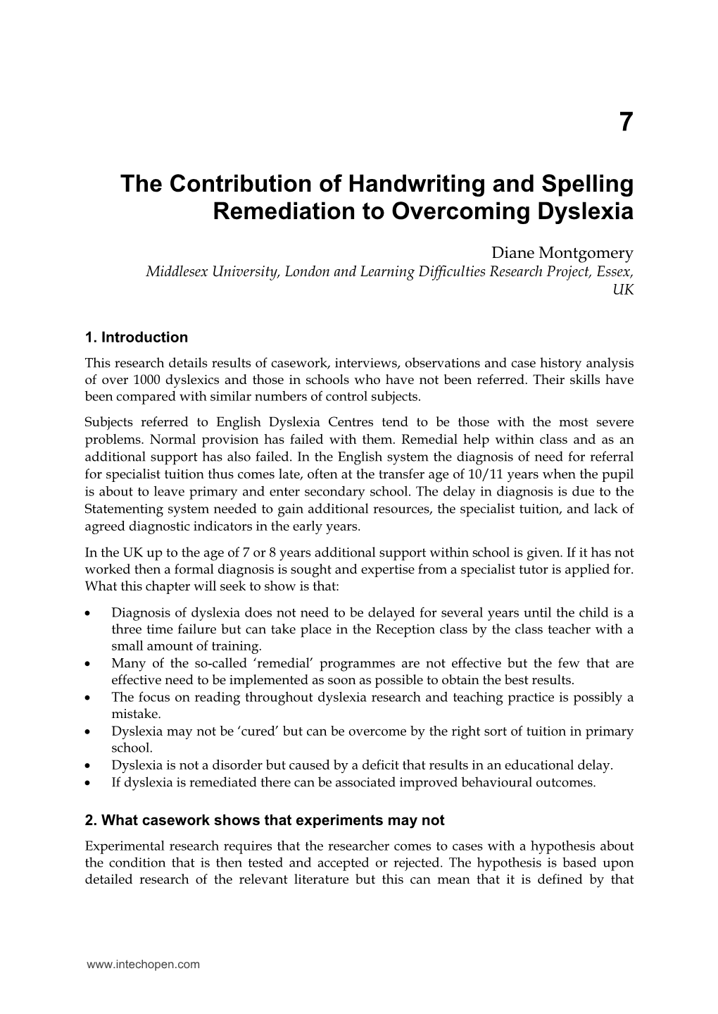The Contribution of Handwriting and Spelling Remediation to Overcoming Dyslexia