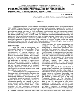 Global Journal of Social Sciences Vol 8, No