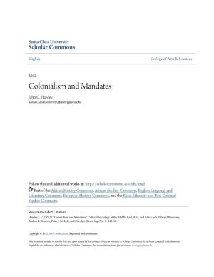 Colonialism and Mandates John C