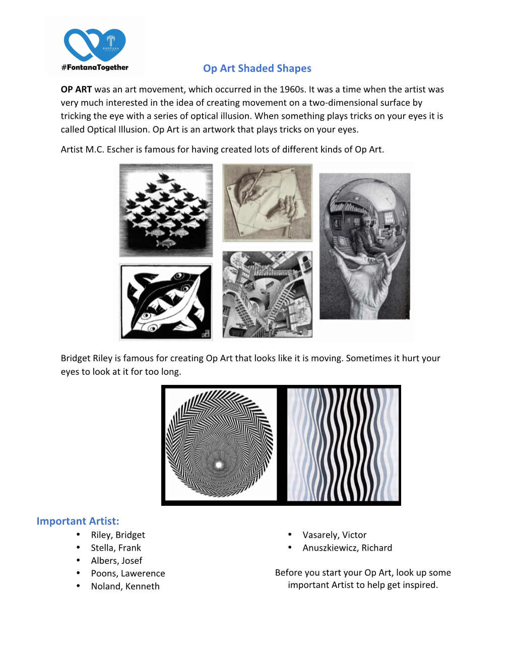 Op Art Shaded Shapes Important Artist