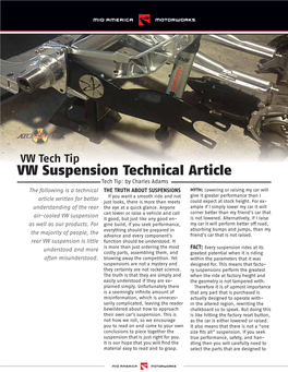 VW Suspension Technical Article