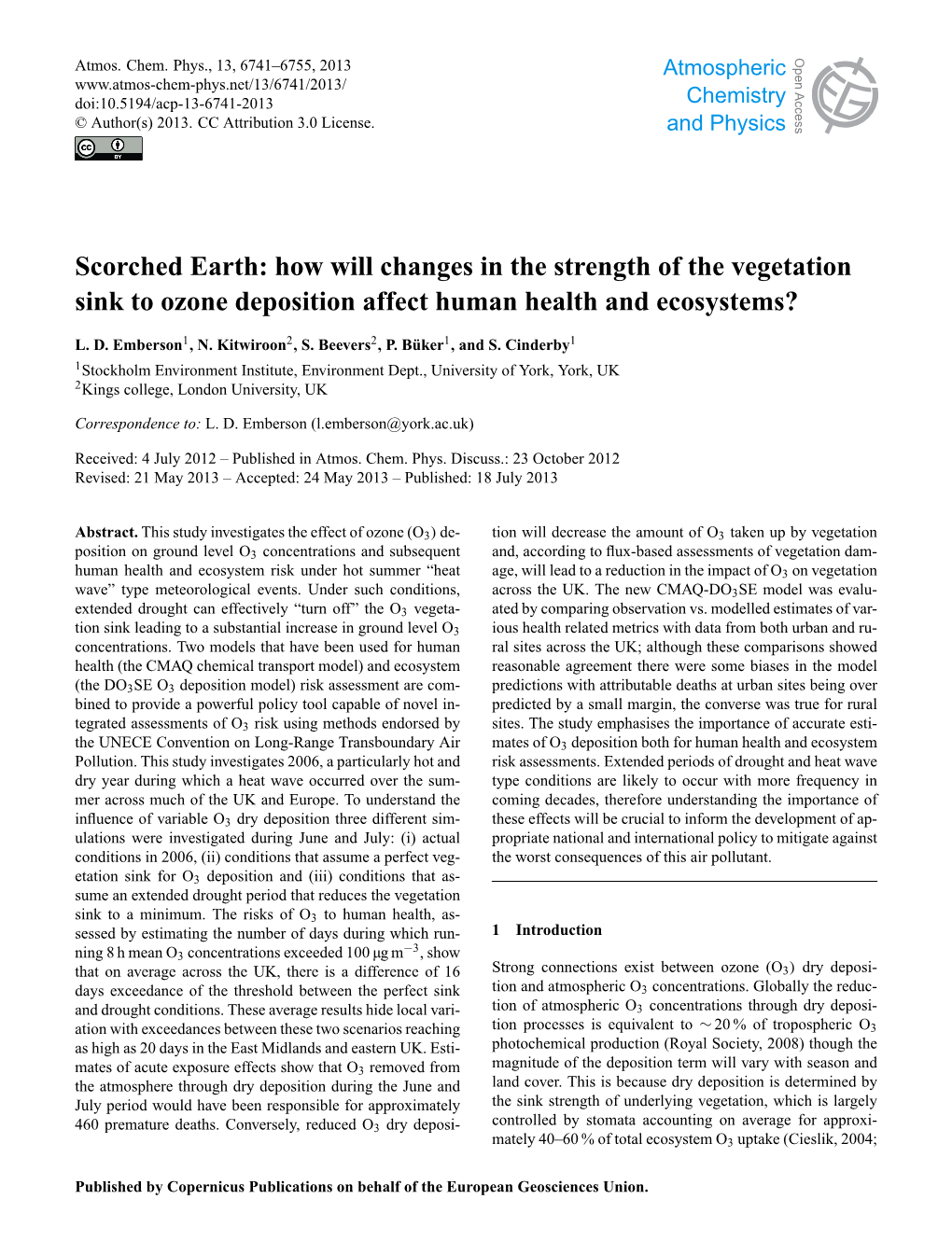 Scorched Earth: How Will Changes in the Strength of the Vegetation Sink To
